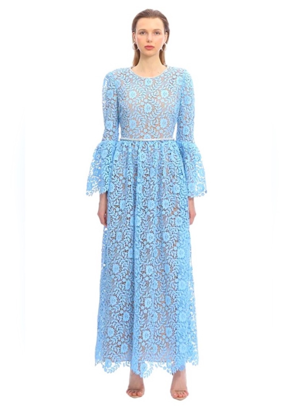 SELF PORTRAIT Women’s Rose long sleeve lace maxi dress💙💙